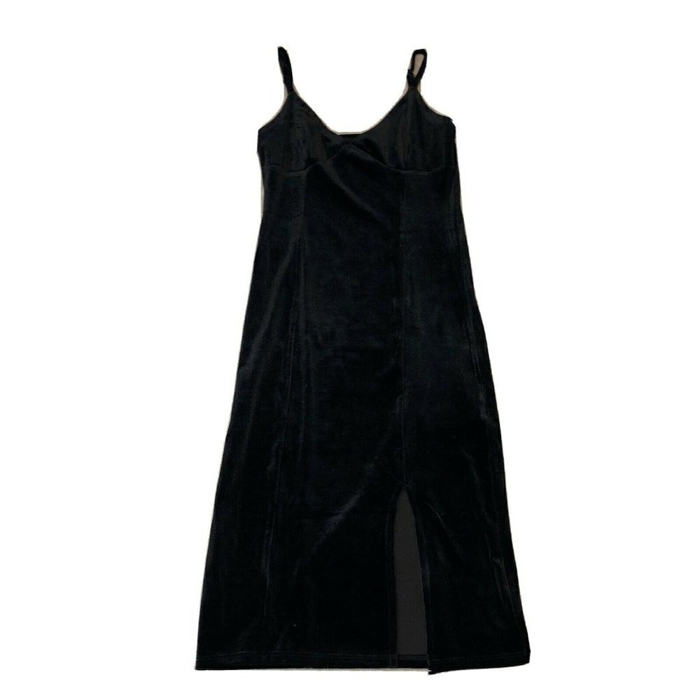FOREVER 21 Black Velour Stretch Sleeveless Bodycon Style Dress Sz S